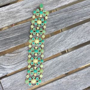 Cabochon bezel set multi link bracelet